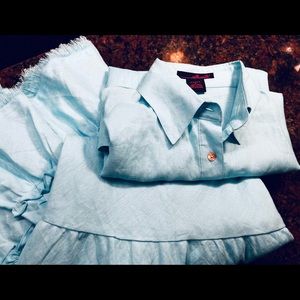 Willi Smith linen shirt and skirt